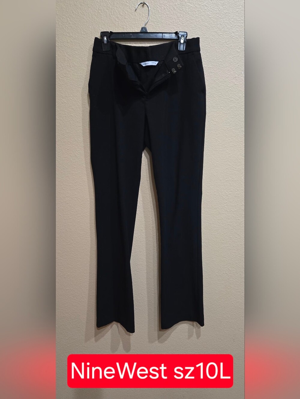 Nine West Black Straight-Leg Dress Trousers